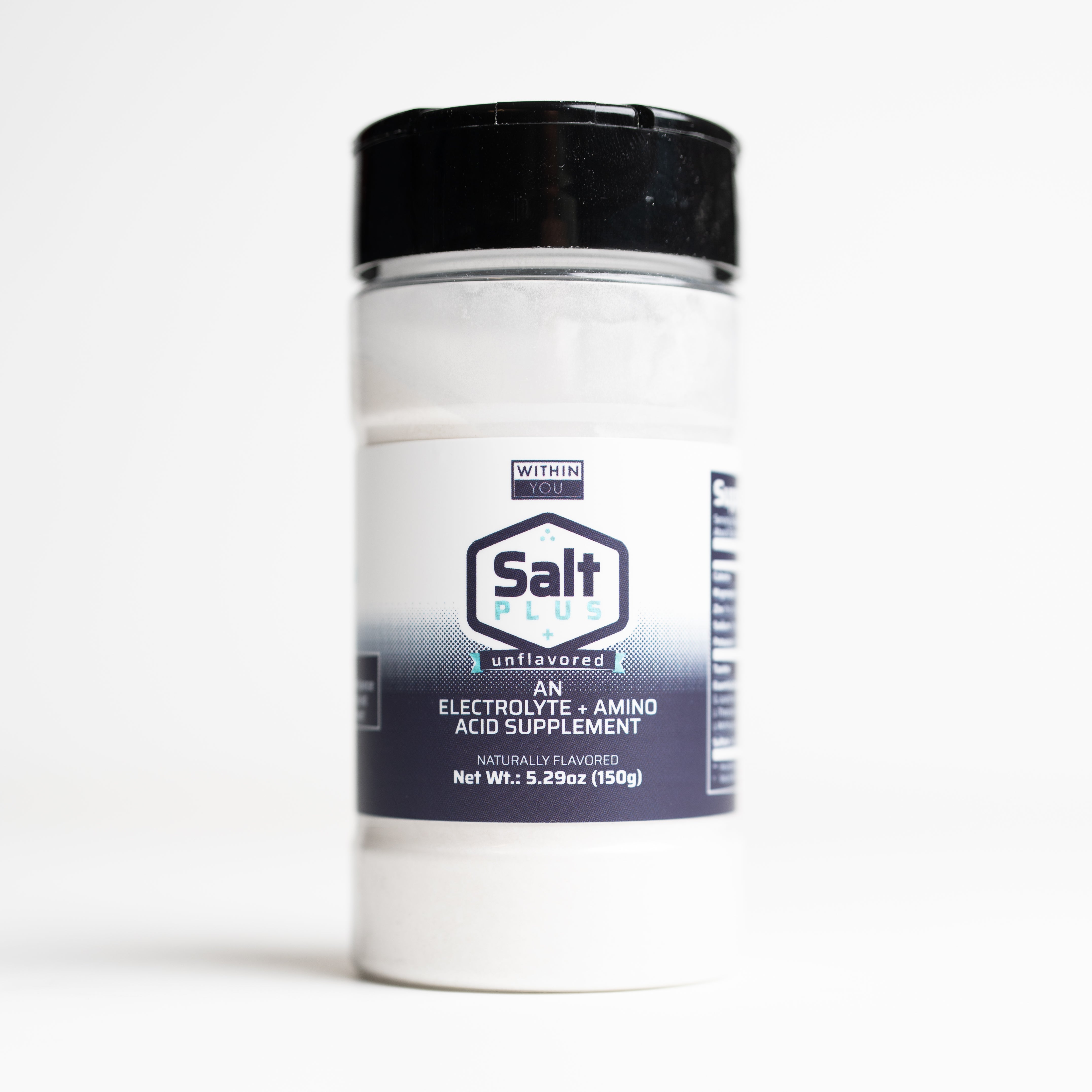 Container of Salt Plus electrolyte and amino acid supplement on a white background
#flavor_unflavored